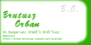 brutusz orban business card
